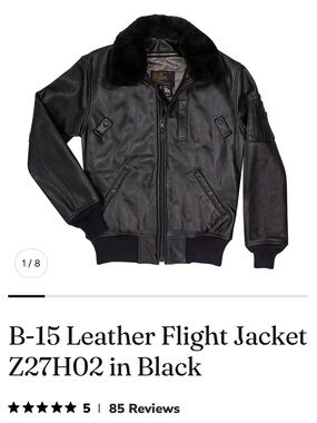 Cockpit B-15 Leather Jacket in Black